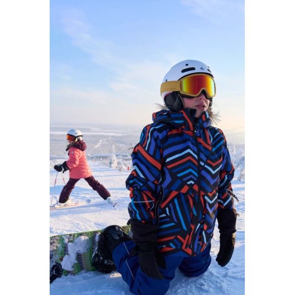 Chłopięca zimowa kurtka narciarska Reima Tirro niebiesko-pomarańczowa