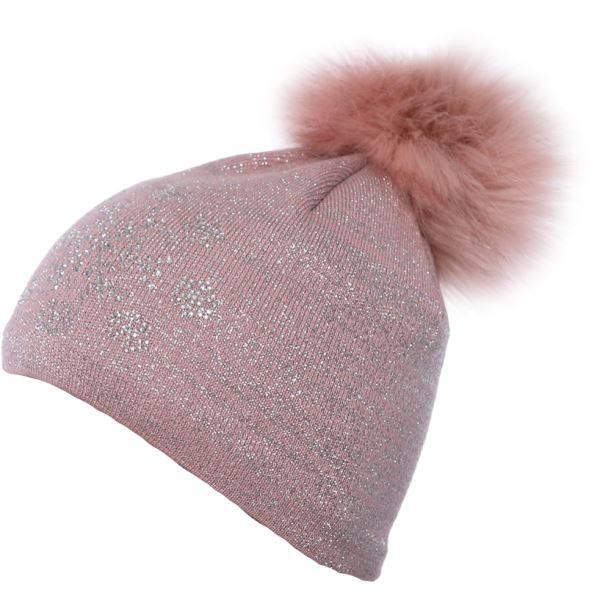 Damska zimowa czapka typu Sherpa SUZAN w kolorze różowym