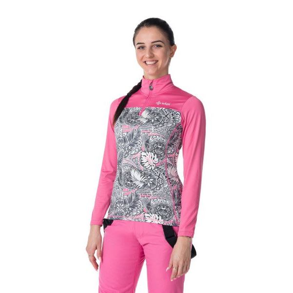 Kilpi LEEMA-W różowa funkcjonalna koszulka z długim rękawem dla kobiet