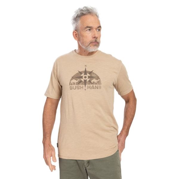 T-shirt męski BUSHMAN BARKLY w kolorze jasnobrązowym