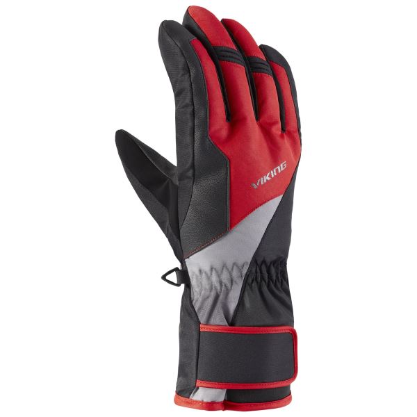 Męskie rękawiczki zimowe Viking SANTO czarno/czerwone