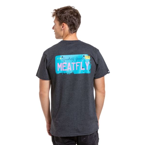 T-shirt męski Meatfly Plate w kolorze ciemnoszarym