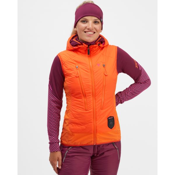 Damska kamizelka narciarska alpejska Silvini Polara w kolorze pomarańczowym