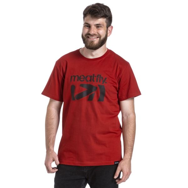 T-shirt męski Meatfly Podium czerwony