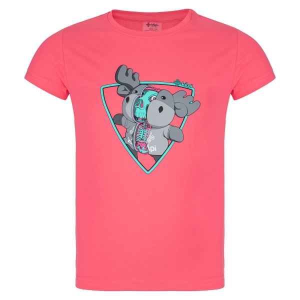 Bawełniany t-shirt dziewczęcy Kilpi ALBION-JG różowy