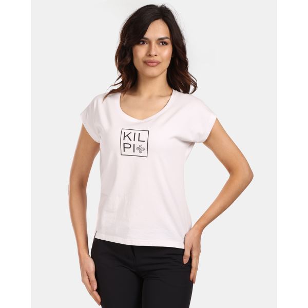 T-shirt damski wykonany z bawełny Kilpi ROANE-W w kolorze białym