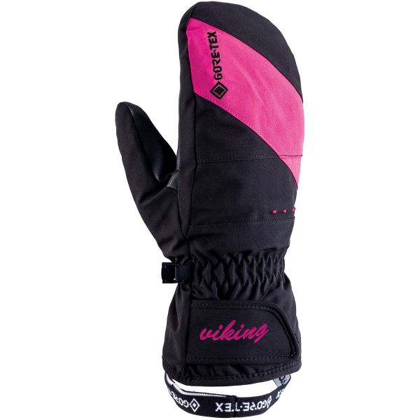 Damskie rękawiczki narciarskie Viking SHERPA GTX czarno/różowe
