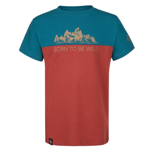 T-shirt chłopięcy bawełniany KILPI SALO-JB turkusowy