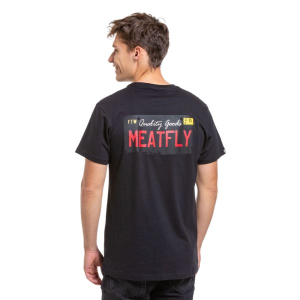 T-shirt męski Meatfly Plate w kolorze czarnym