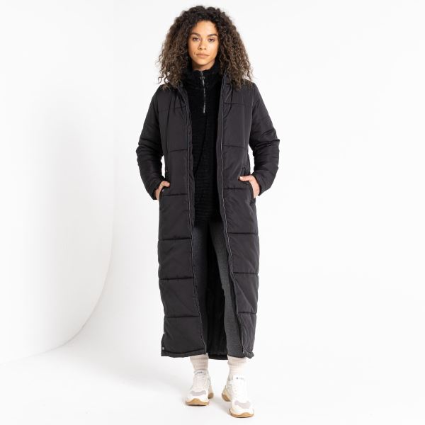 Damski długi pikowany płaszcz zimowy REPUTABLE II czarny