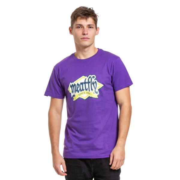T-shirt męski Meatfly Rockit fioletowy
