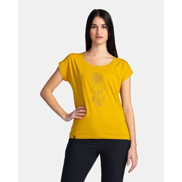 Bawełniany T-shirt damski Kilpi ROANE-W żółty