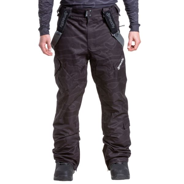 Męskie spodnie SNB i SKI Meatfly Ghost w kolorze czarnym