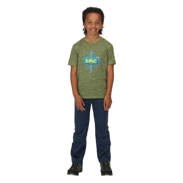 Dziecięca koszulka funkcjonalna Regatta ALVARADO VI zielona