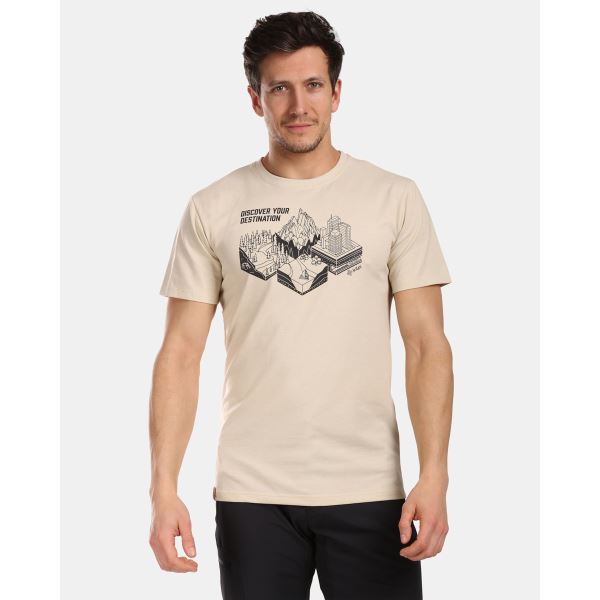 T-shirt męski bawełniany Kilpi VIBE-M beżowy