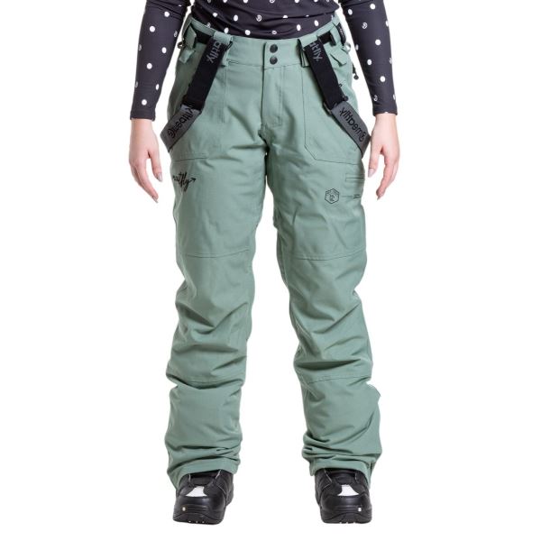 Damskie spodnie SNB i SKI Meatfly Foxy w kolorze zielonym