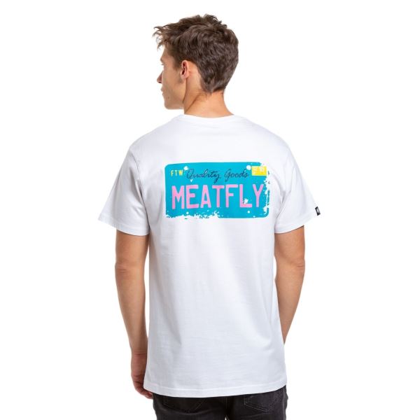 T-shirt męski Meatfly Plate w kolorze białym
